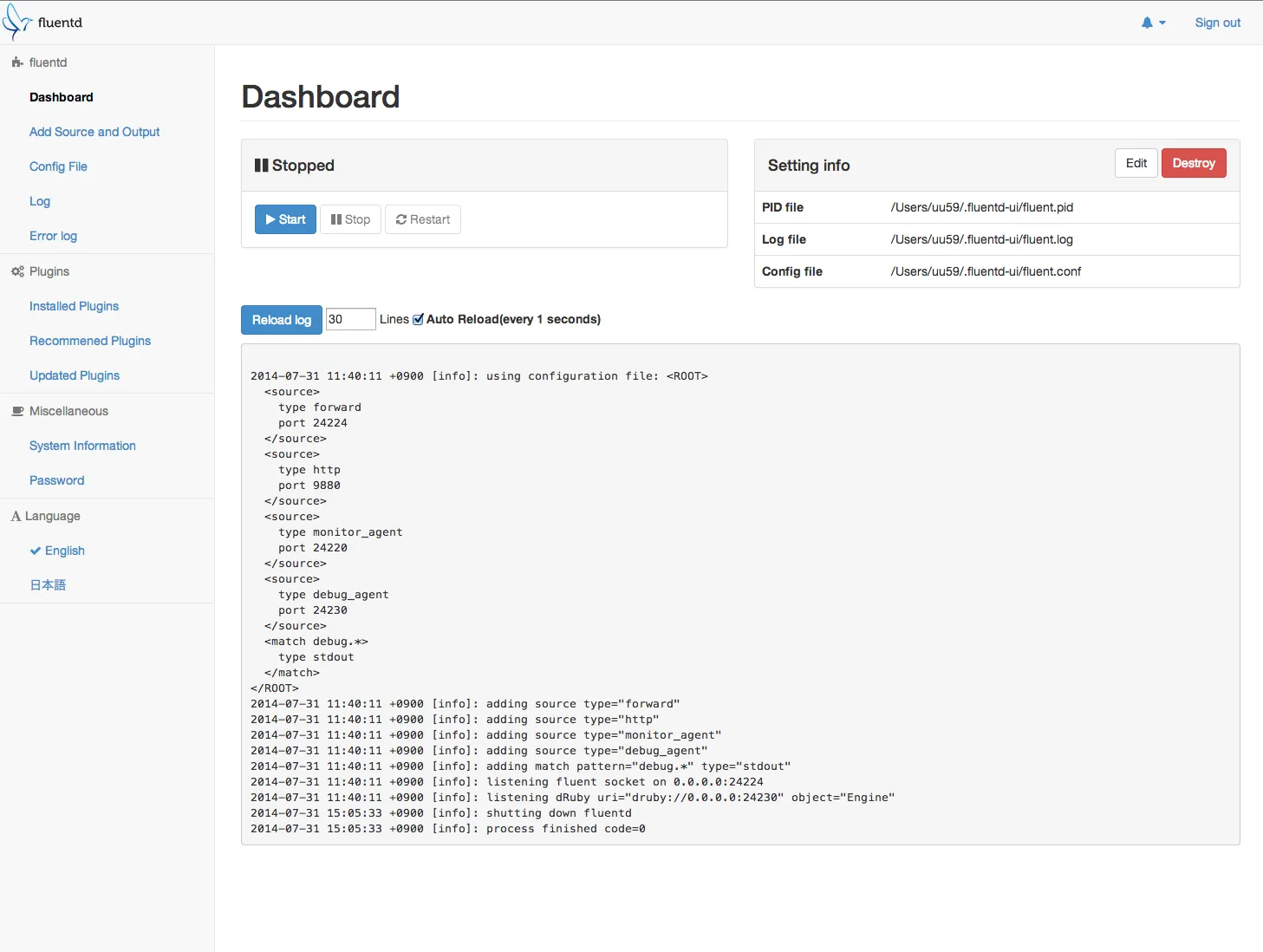 Flentd Logs Dashboard