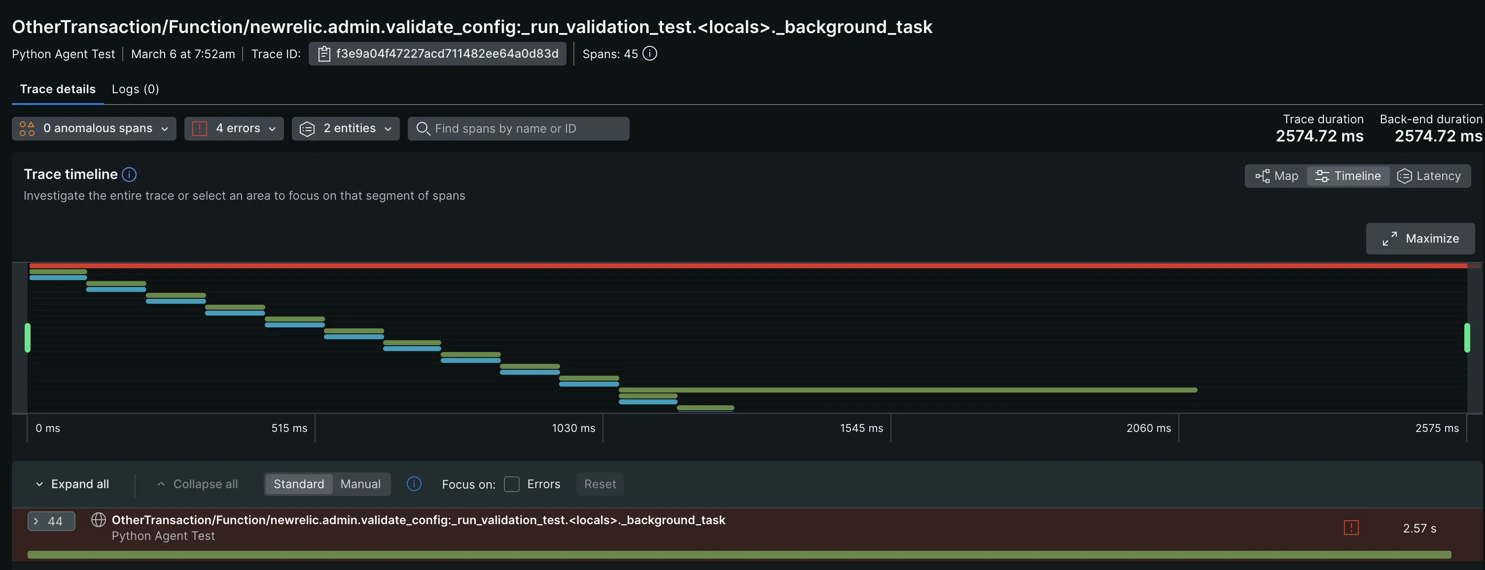 Visualization using flamegraphs in New Relic