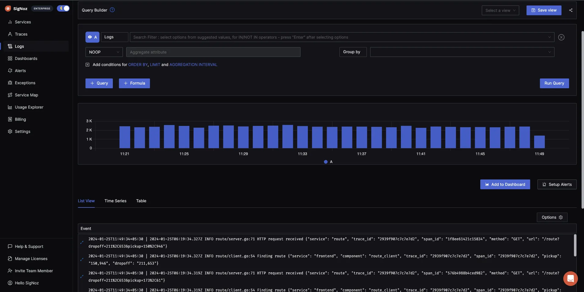 Advanced log management